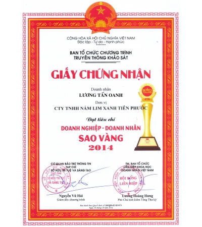 Giấy chứng nhận lương y nấm lim xanh